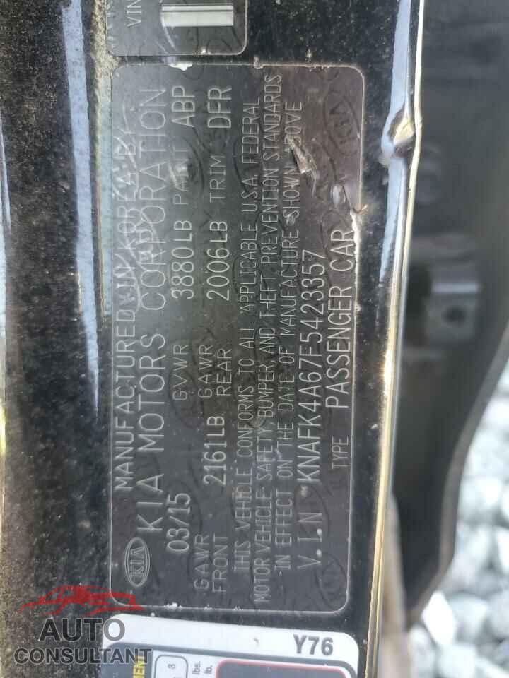 KIA FORTE 2015 - KNAFK4A67F5423357