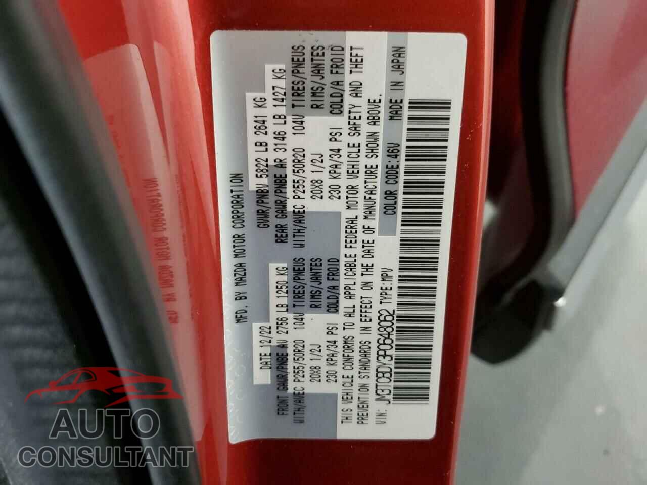 MAZDA CX-9 2023 - JM3TCBDY3P0648062