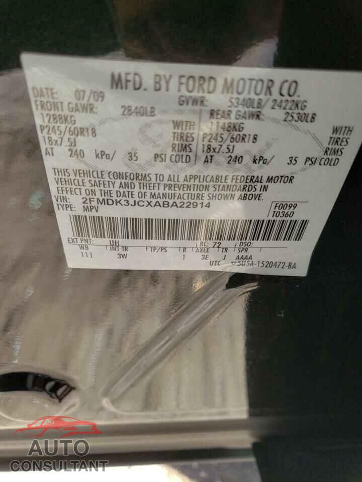 FORD EDGE 2010 - 2FMDK3JCXABA22914
