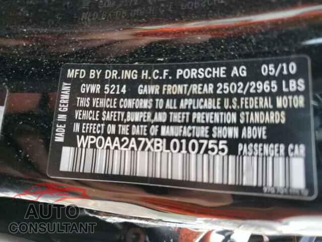 PORSCHE PANAMERA 2011 - WP0AA2A7XBL010755