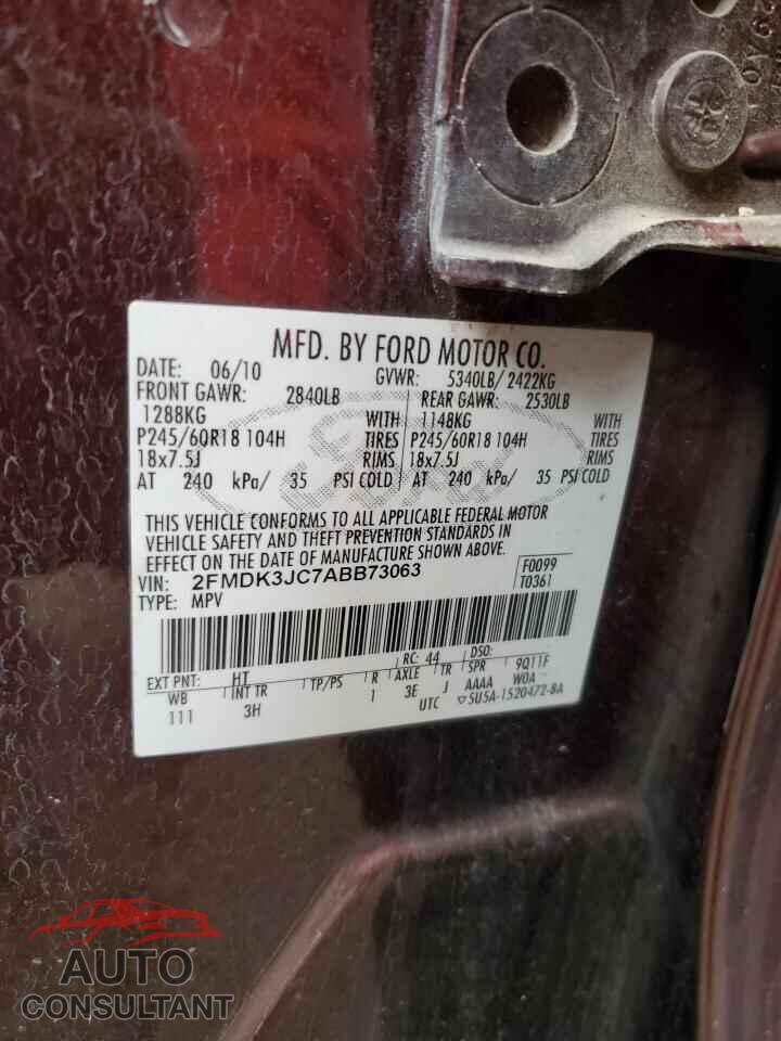 FORD EDGE 2010 - 2FMDK3JC7ABB73063