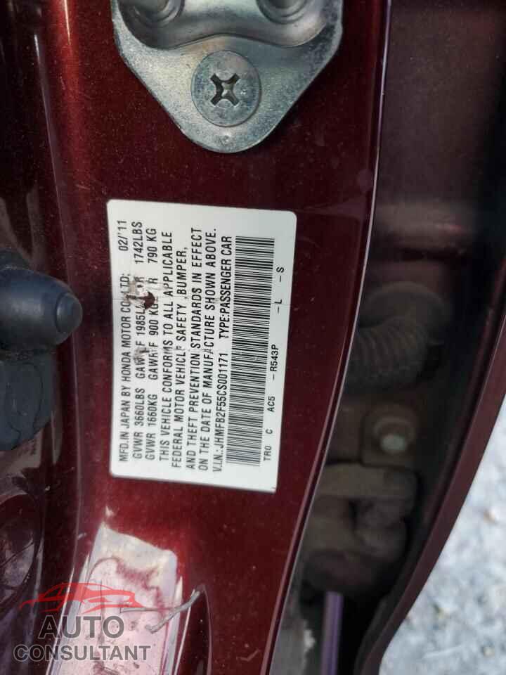 HONDA CIVIC 2012 - JHMFB2F55CS001171