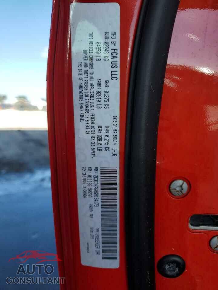 DODGE CHALLENGER 2016 - 2C3CDZAG0GH184173