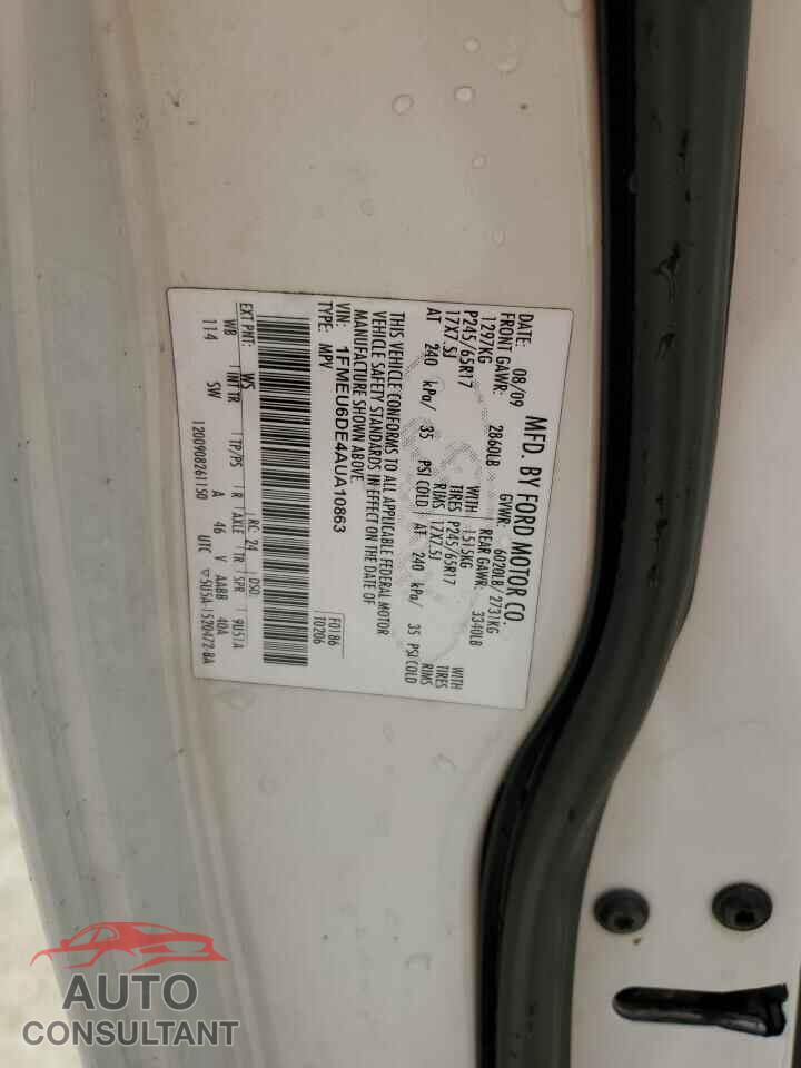 FORD EXPLORER 2010 - 1FMEU6DE4AUA10863