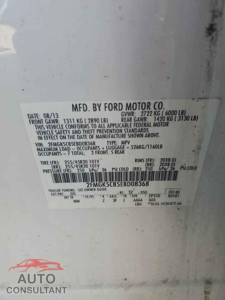 FORD FLEX 2014 - 2FMGK5C85EBD08368