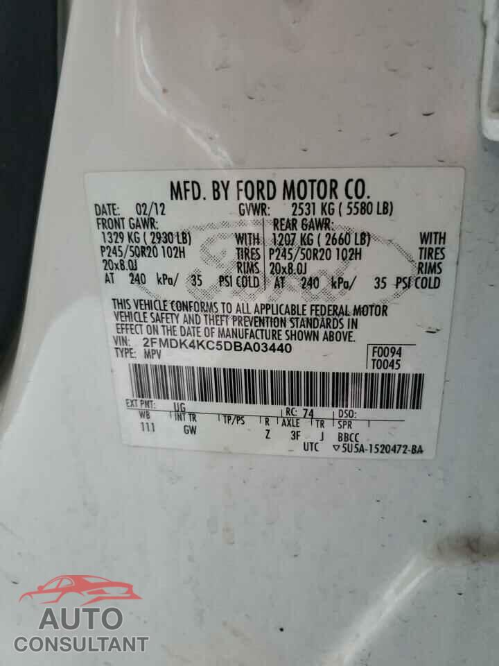 FORD EDGE 2013 - 2FMDK4KC5DBA03440