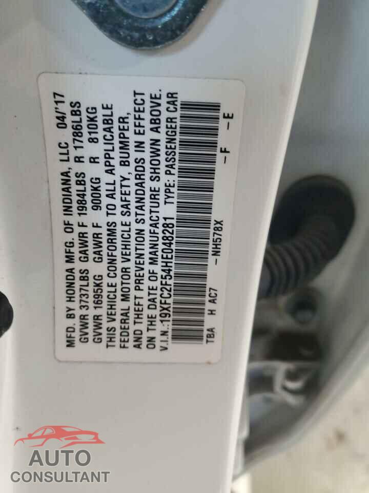 HONDA CIVIC 2017 - 19XFC2F54HE048281