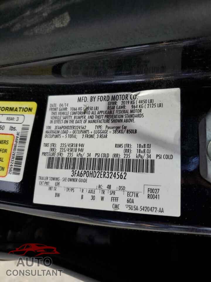 FORD FUSION 2014 - 3FA6P0HD2ER324562