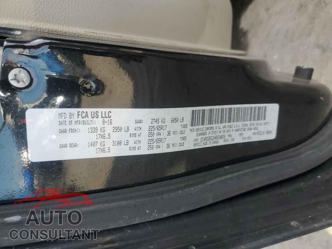 DODGE CARAVAN 2017 - 2C4RDGBG3HR550079