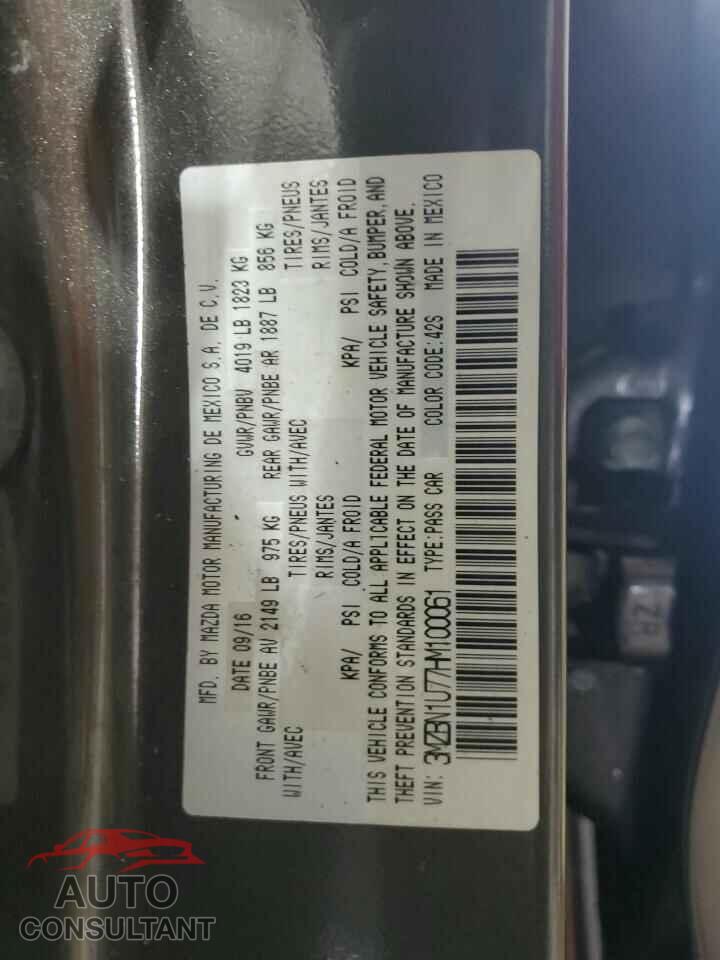 MAZDA 3 2017 - 3MZBN1U77HM100061