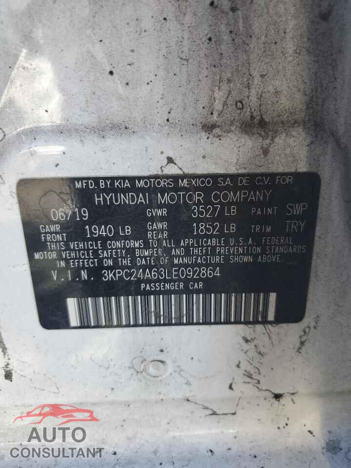 HYUNDAI ACCENT 2020 - 3KPC24A63LE092864