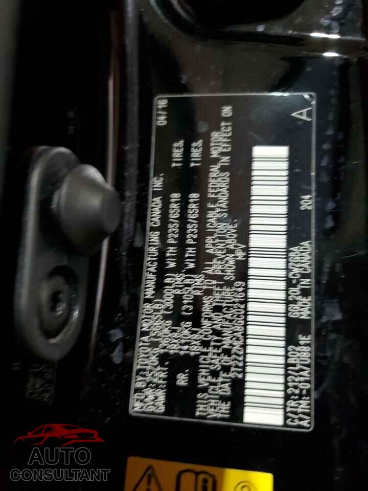 LEXUS RX350 2016 - 2T2ZZMCA8GC021649