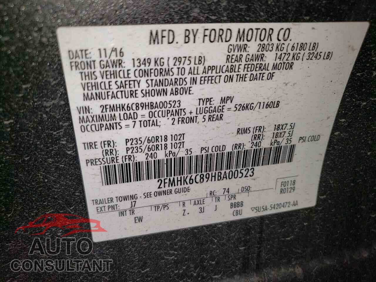 FORD FLEX 2017 - 2FMHK6C89HBA00523