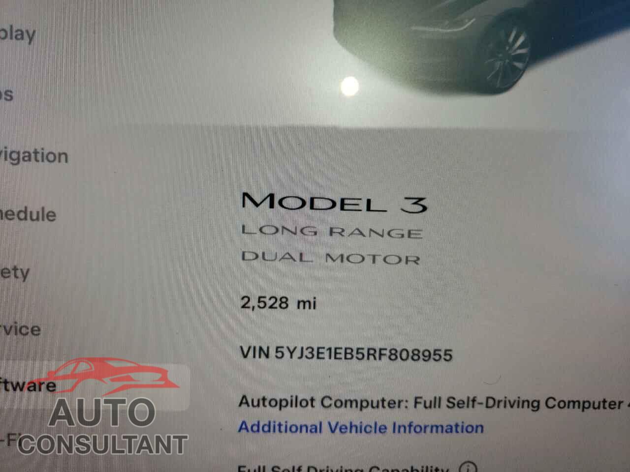 TESLA MODEL 3 2024 - 5YJ3E1EB5RF808955