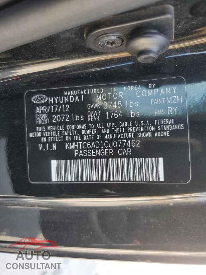 HYUNDAI VELOSTER 2012 - KMHTC6AD1CU077462