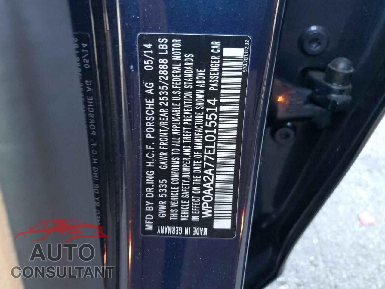 PORSCHE PANAMERA 2014 - WP0AA2A77EL015514