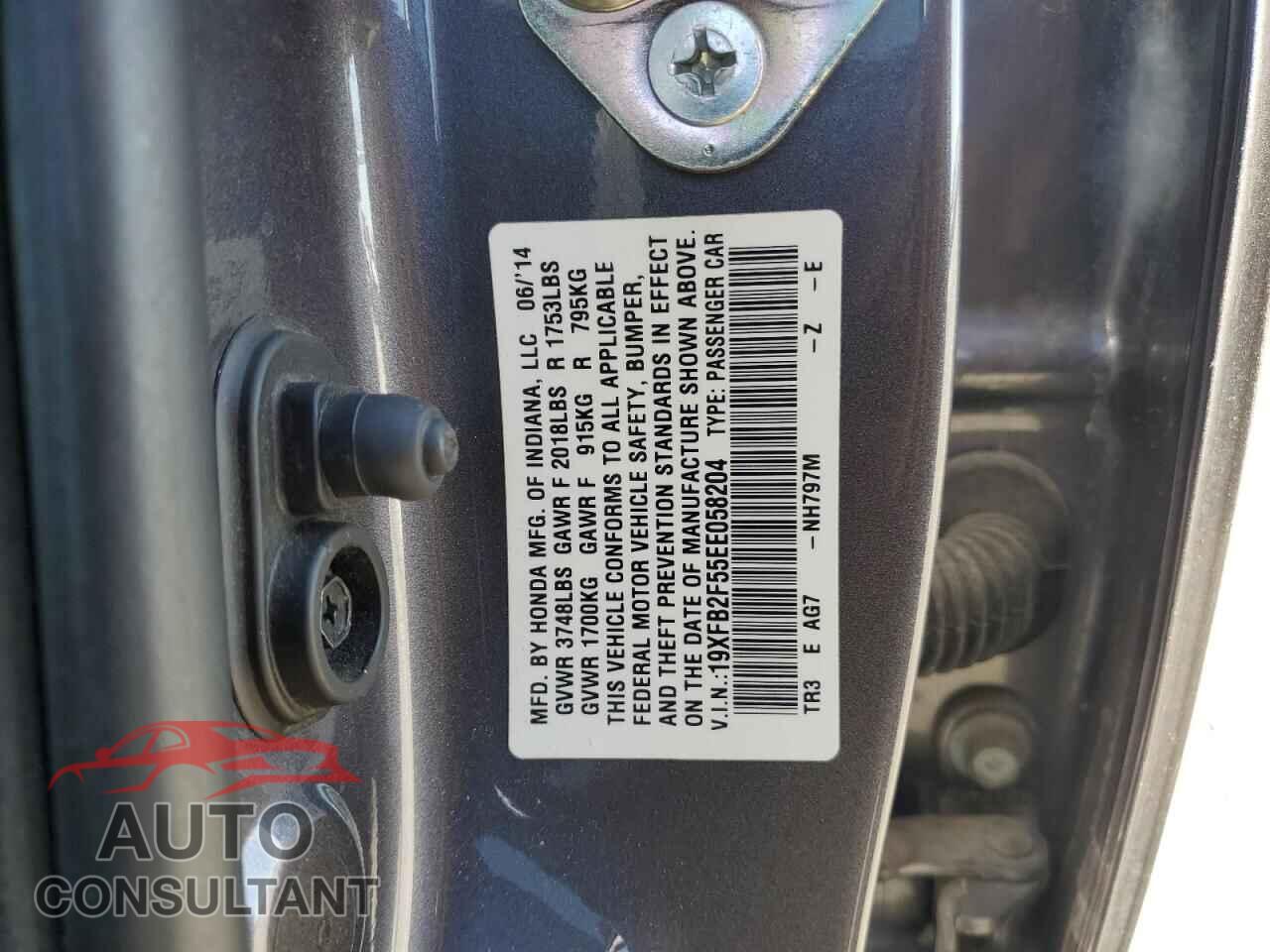 HONDA CIVIC 2014 - 19XFB2F55EE058204