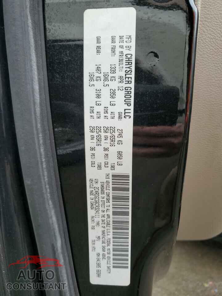 DODGE CARAVAN 2012 - 2C4RDGCG6CR324111
