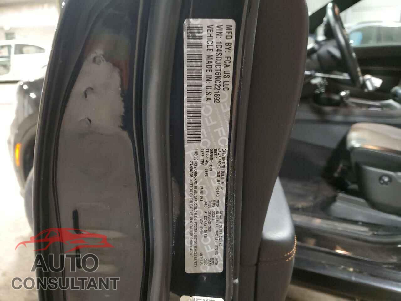 DODGE DURANGO 2022 - 1C4SDJCT6NC221892