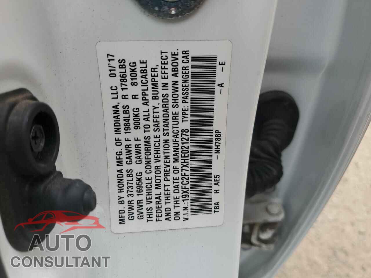HONDA CIVIC 2017 - 19XFC2F7XHE021278