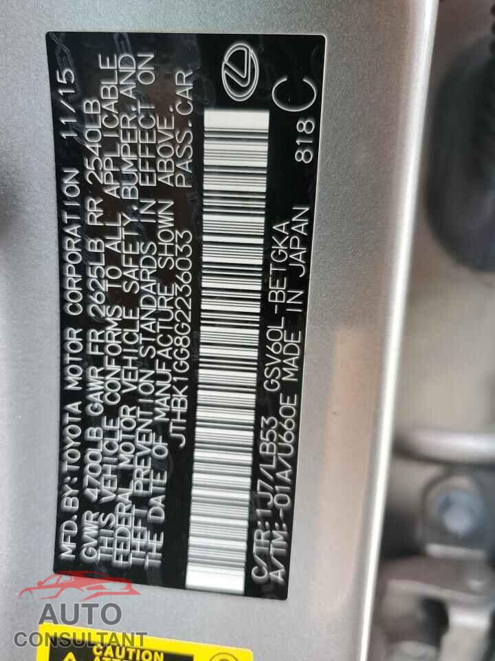 LEXUS ES350 2016 - JTHBK1GG8G2236033