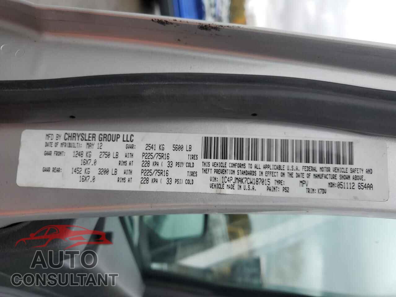 JEEP LIBERTY 2012 - 1C4PJMAK7CW187015
