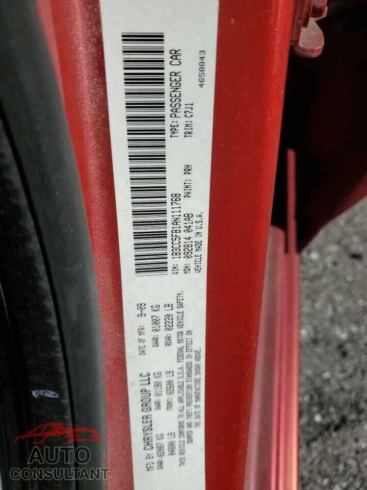 DODGE AVENGER 2010 - 1B3CC5FB1AN111768