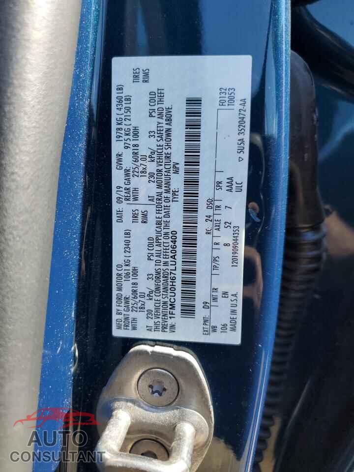 FORD ESCAPE 2020 - 1FMCU0H67LUA06400