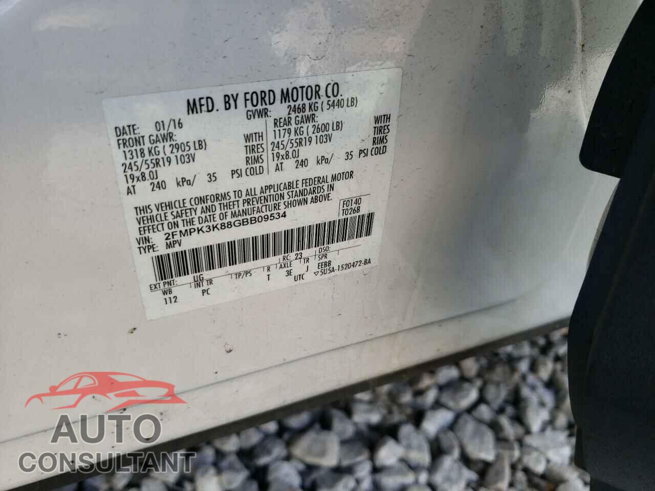 FORD EDGE 2016 - 2FMPK3K88GBB09534