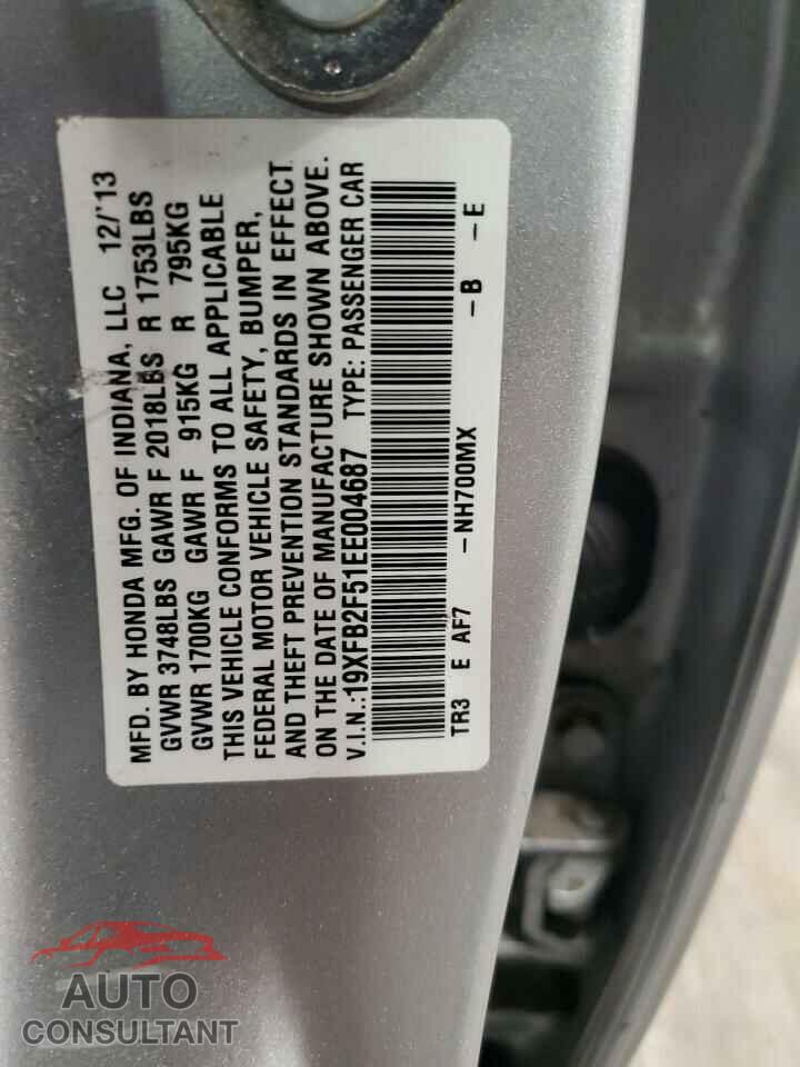 HONDA CIVIC 2014 - 19XFB2F51EE004687
