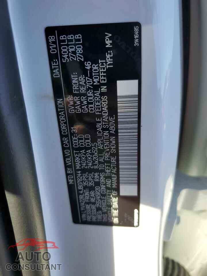 VOLVO XC60 2018 - LYVA22RL4JB078244