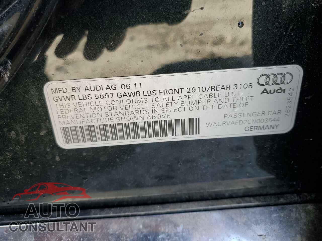 AUDI A8 2012 - WAURVAFD2CN003544