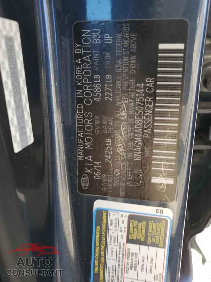 KIA OPTIMA 2014 - KNAGM4AD8E5075144