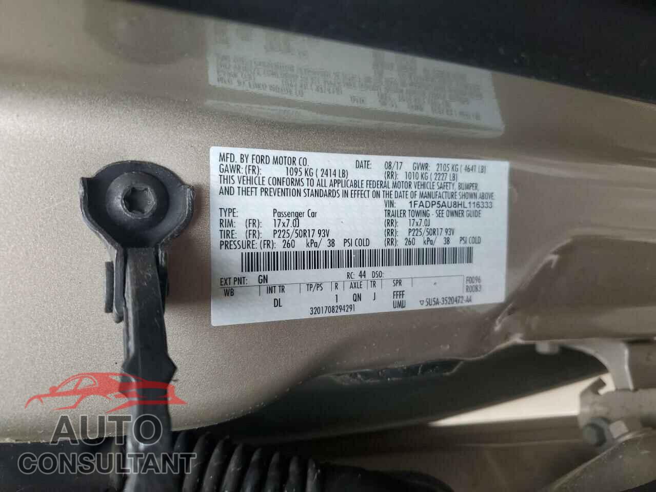 FORD CMAX 2017 - 1FADP5AU8HL116333