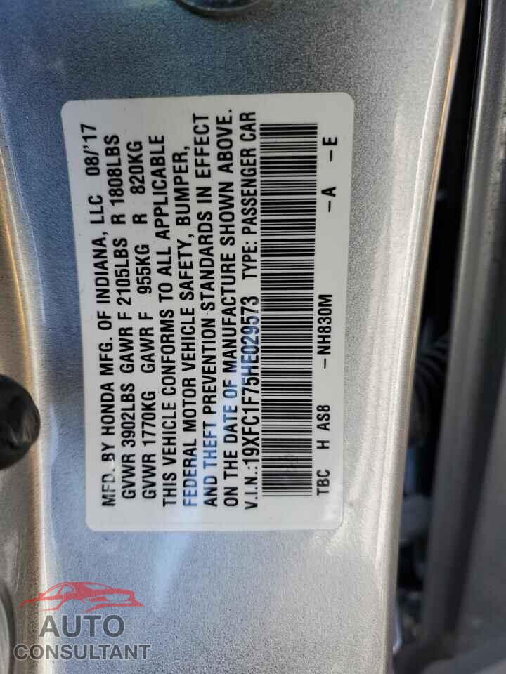 HONDA CIVIC 2017 - 19XFC1F75HE029573