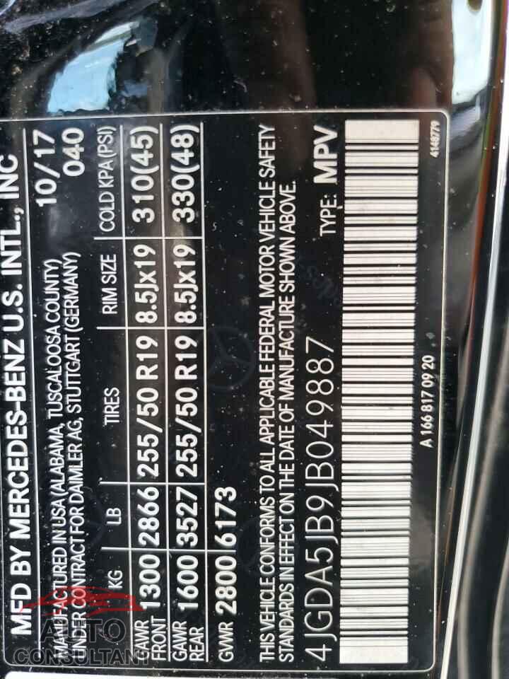 MERCEDES-BENZ GLE-CLASS 2018 - 4JGDA5JB9JB049887