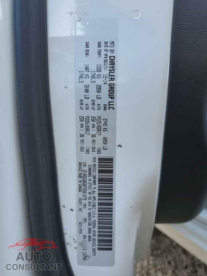 DODGE CARAVAN 2015 - 2C4RDGBG8FR581079