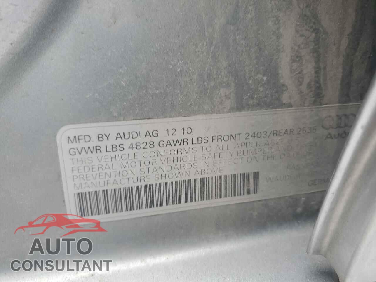 AUDI A4 2011 - WAUDFAFL4BN035229