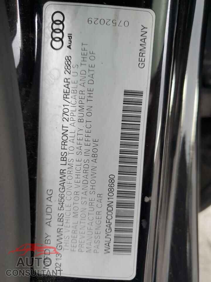 AUDI A7 2013 - WAUYGAFC0DN108680