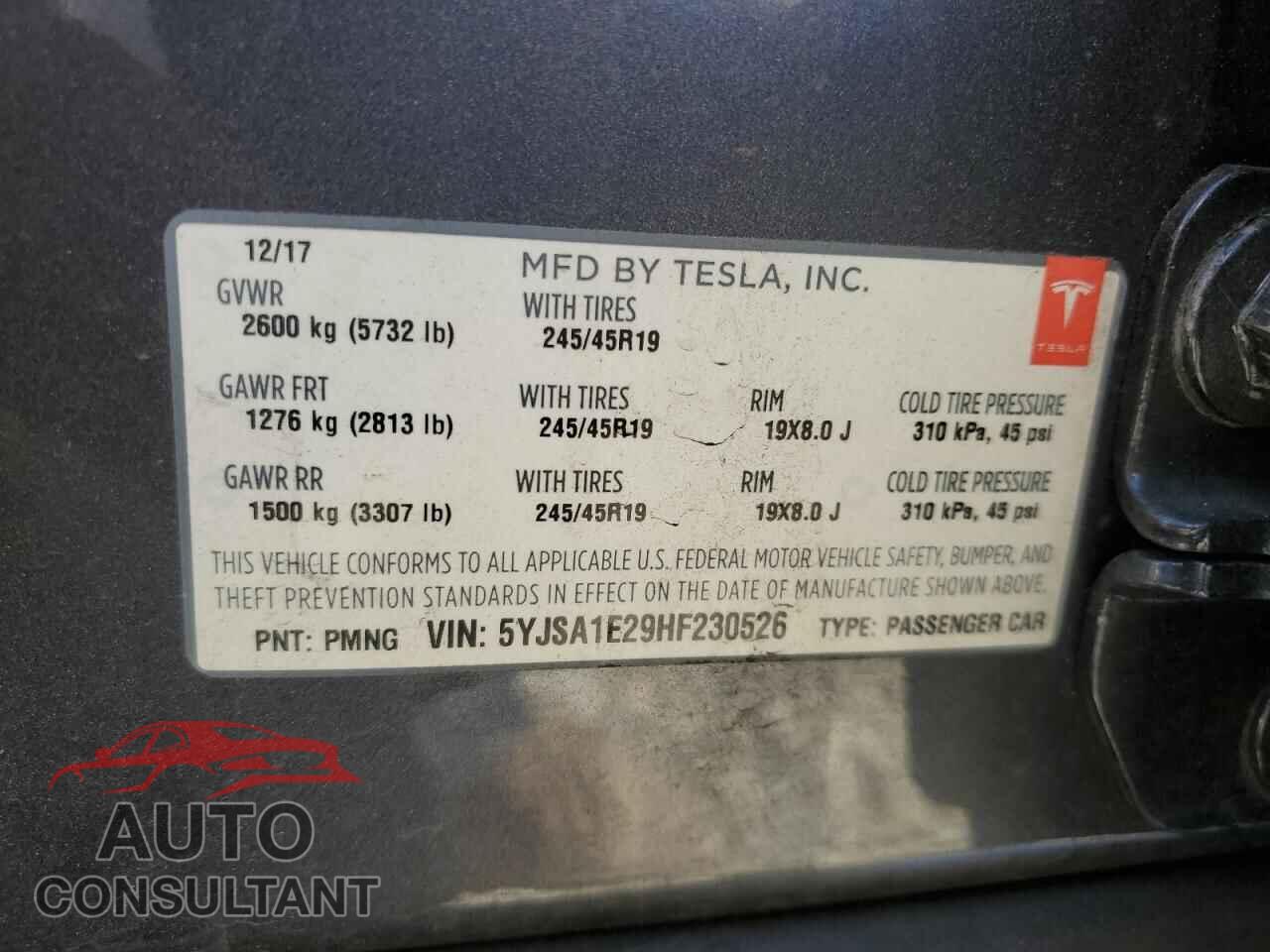 TESLA MODEL S 2017 - 5YJSA1E29HF230526
