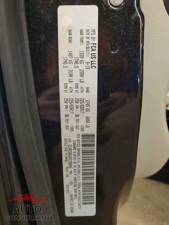 DODGE CARAVAN 2019 - 2C4RDGBG4KR766806