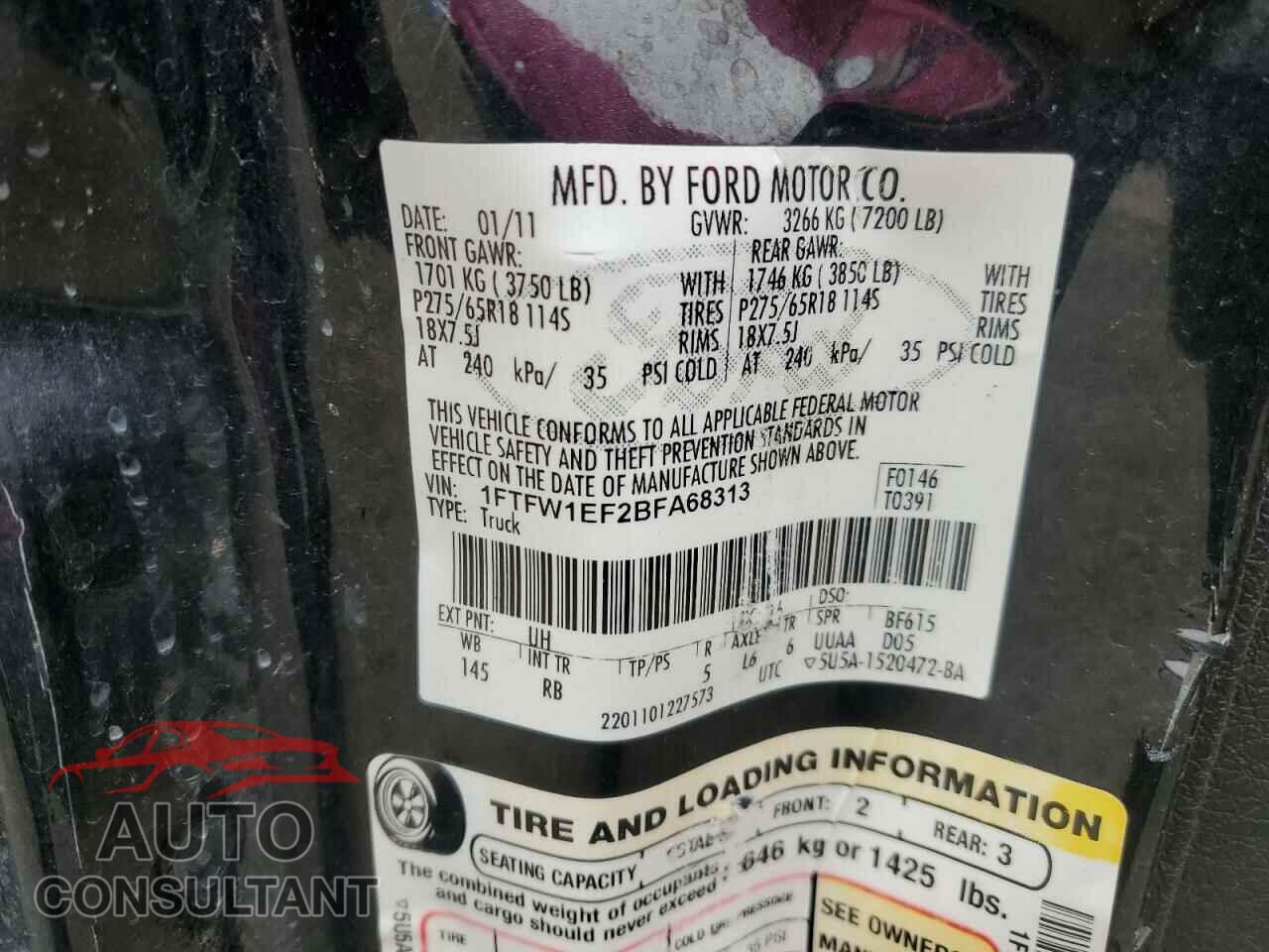 FORD F-150 2011 - 1FTFW1EF2BFA68313