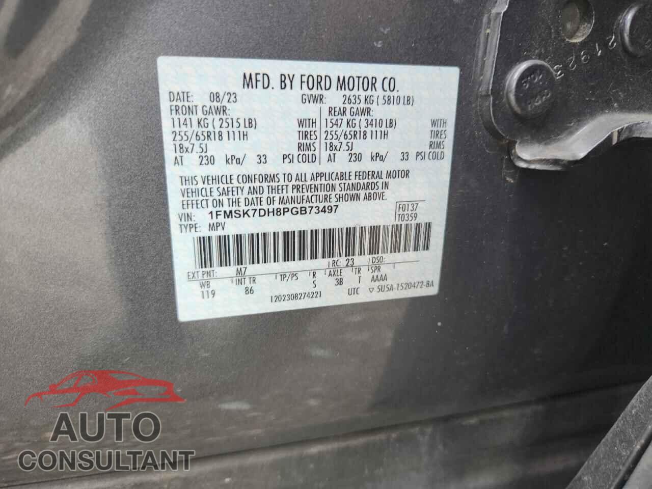 FORD EXPLORER 2023 - 1FMSK7DH8PGB73497
