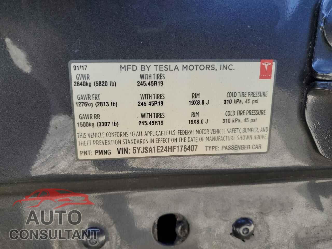 TESLA MODEL S 2017 - 5YJSA1E24HF176407