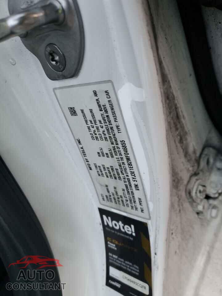 TESLA MODEL 3 2021 - 5YJ3E1EB2MF046855