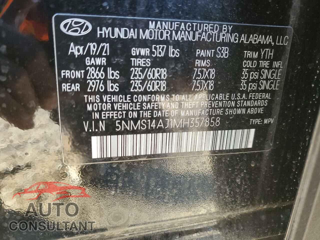HYUNDAI SANTA FE 2021 - 5NMS14AJ1MH357858