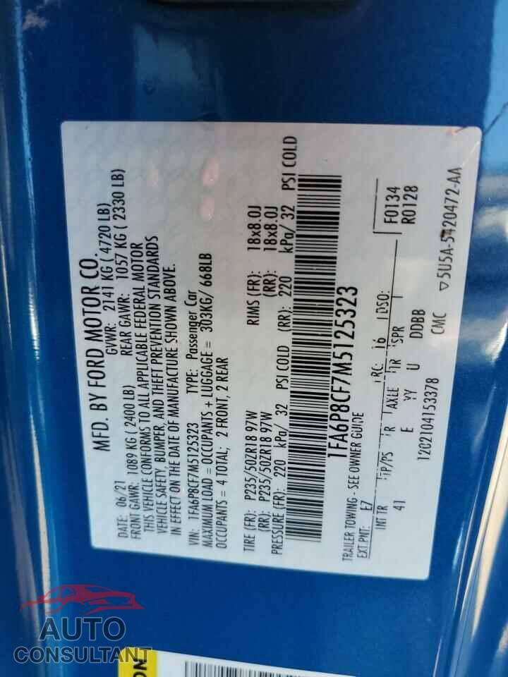 FORD MUSTANG 2021 - 1FA6P8CF7M5125323