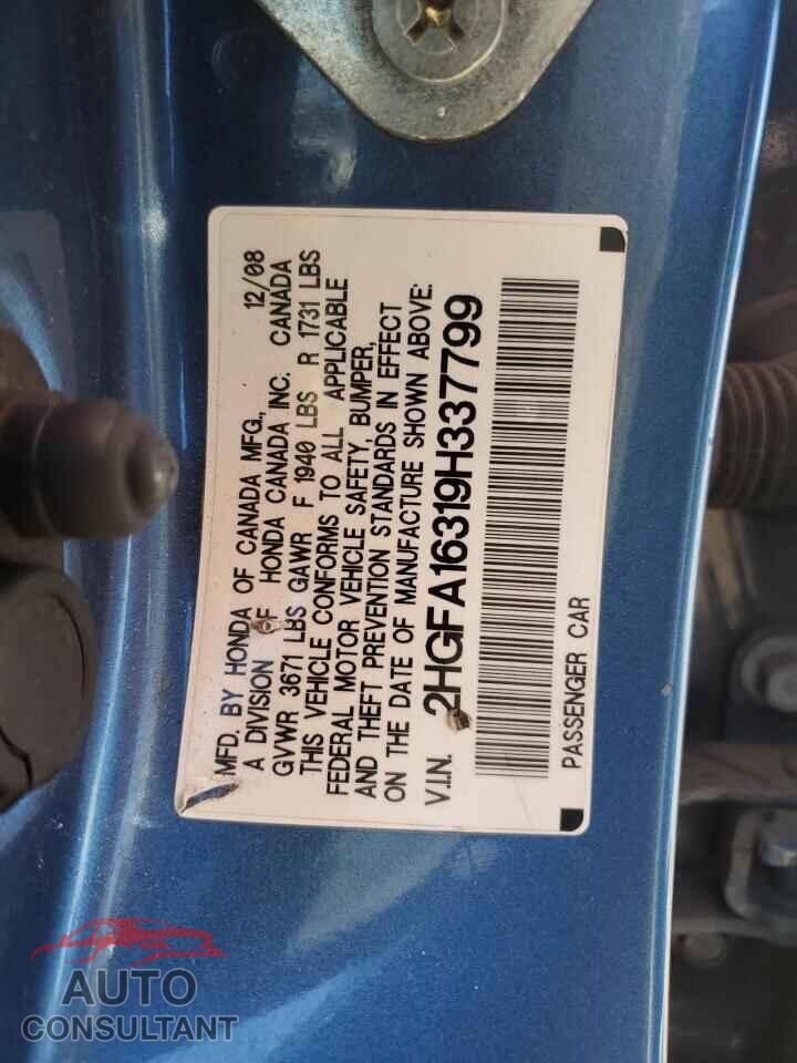 HONDA CIVIC 2009 - 2HGFA16319H337799
