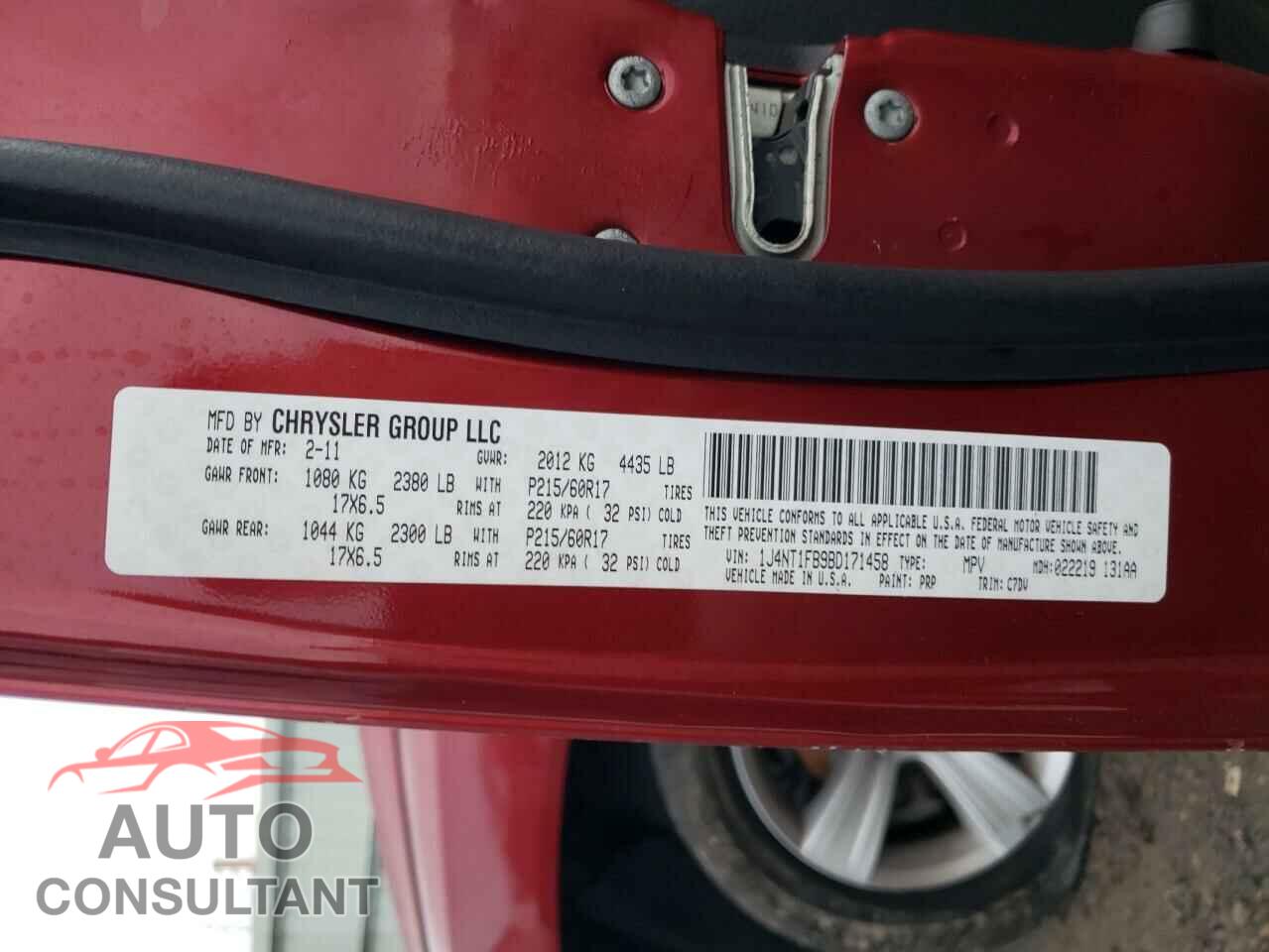 JEEP COMPASS 2011 - 1J4NT1FB9BD171458