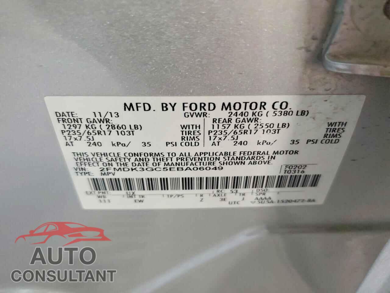 FORD EDGE 2014 - 2FMDK3GC5EBA06049
